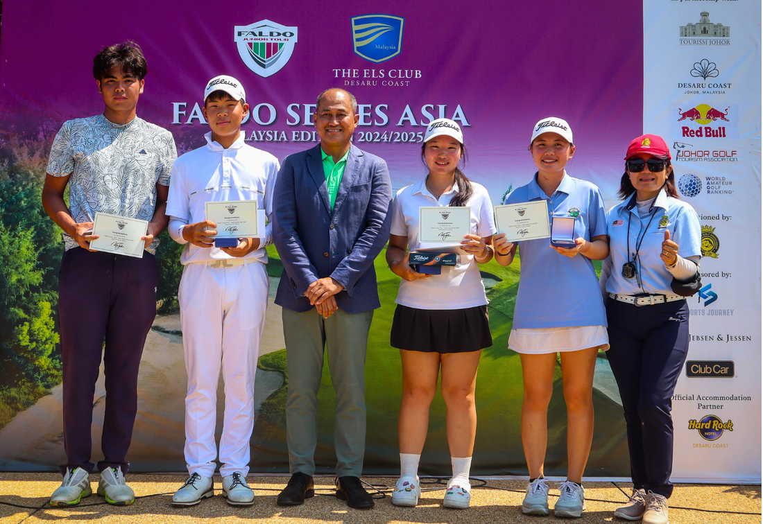 Healthcaretoday, Faldo Series Asia - Malaysia Championship, ELS Club Desaru Coast, Johor Golf Tourism Association, Aiden Kei Ahmad Shaharuddin, Maru Choi, Denise Ng, Xin Yao Wang, Golf Tournament, Malaysia Golf, Ernie Els, Golf Competition, Youth Golf, Go